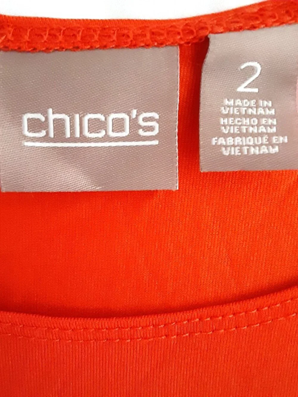 Chico's Size 2 (LARGE) Tank Top Pullover Business Casual Nylon Blend Orange - Picture 4 of 6